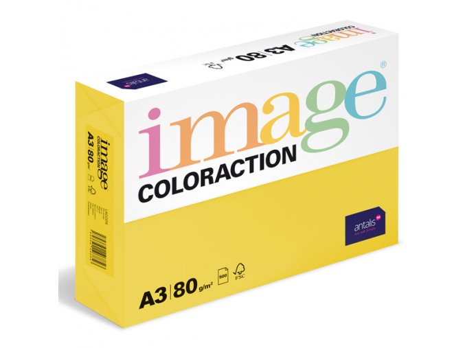 barevny papir image coloraction a3 80g syta zluta 500 ks 928