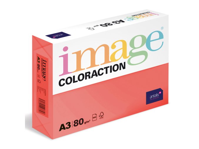 barevny papir image coloraction a3 80g jahodove cervena 500 ks 929