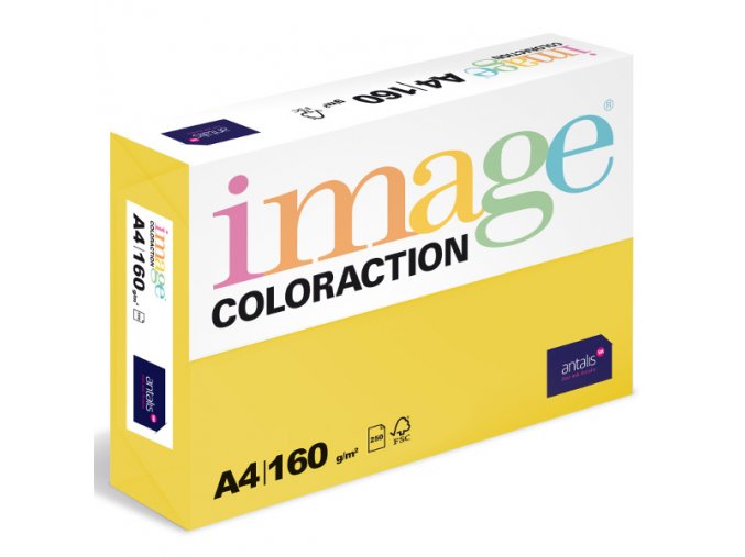 barevny papir image coloraction a4 160g intenzivni syta zluta 250 ks 5890