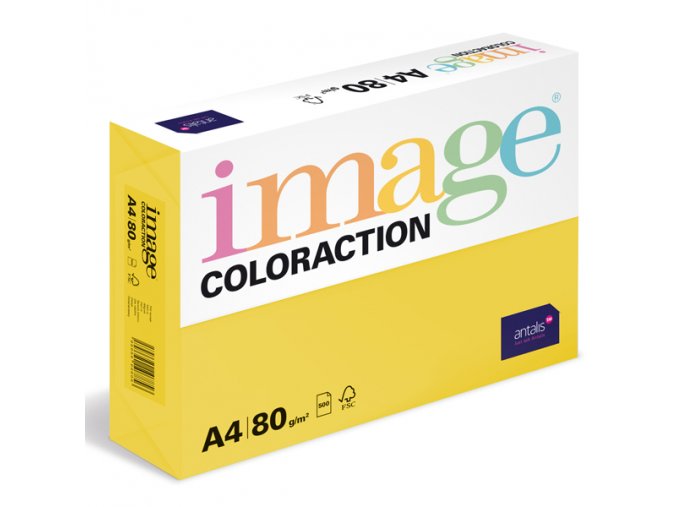 barevny papir image coloraction a4 80g intenzivni syta zluta 500 ks 948