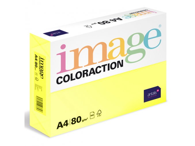 barevny papir image coloraction a4 80g pastelova citronove zluta 500 ks 954