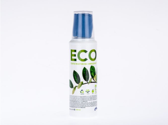 ECO čistící roztok na obrazovky, 250 ml  + hadřík z mikrovlákna 20x20 cm