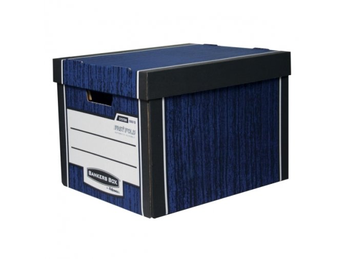 Archivační kontejner Fellowes Bankers Box Woodgrain modrá, 2ks