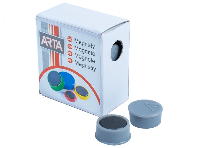 Magnety ARTA průměr 16mm, šedé 10ks