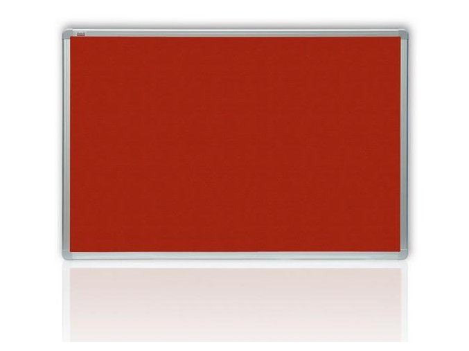 Filcová červená tabule v hliníkovém rámu 180x120 cm