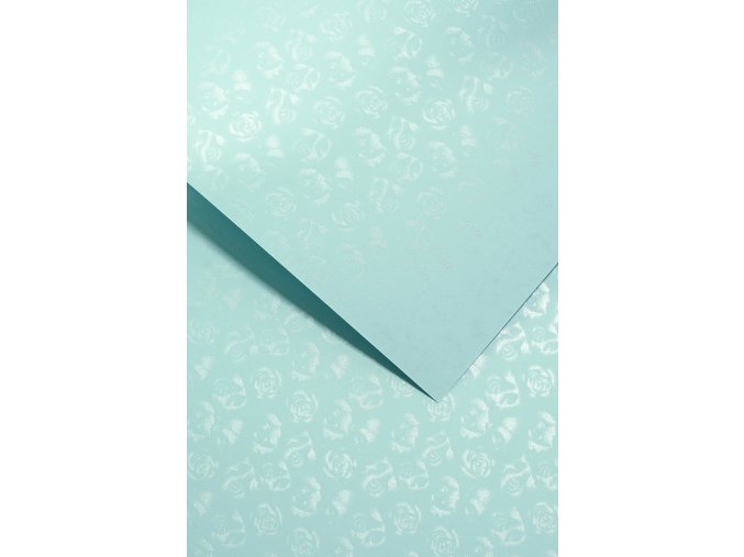 Ozdobný papír Malé růže bledě modrá 220g, 20ks
