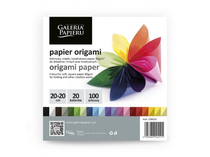 Galeria Papieru origami papír barevný 20x20cm, 100ks
