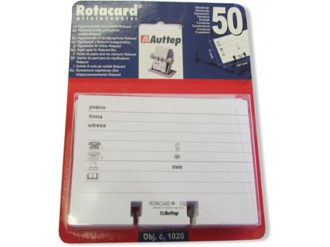 Náhradní papírová náplň pro pořadač na vizitky Rotacard