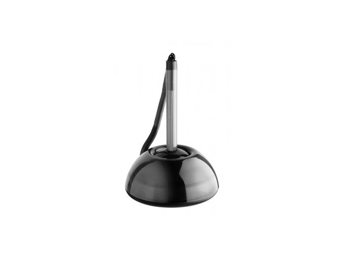 Kuličkové pero ve stojánku ICO Lux, transparentní černé