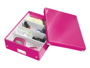 organizacni krabice click n store ruzova a4 4335