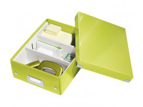 organizacni krabice click n store zelena a5 4353
