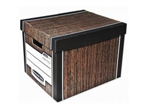 Archivační kontejner Fellowes Bankers Box Woodgrain hnědá, 2ks