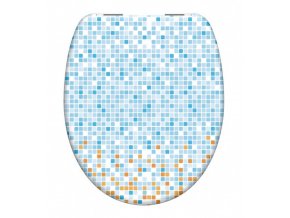 WC sedátko Schütte MOSAIK BLAU-ORANGE | Duroplast, Soft Close