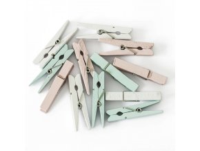 Kolíčky dřevěné pastel 47mm, 12ks