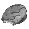 WC sedátko Schütte GREY HEXAGONS| Duroplast, Soft Close