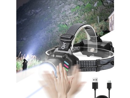 Teleskopická LED čelovka se zoomem