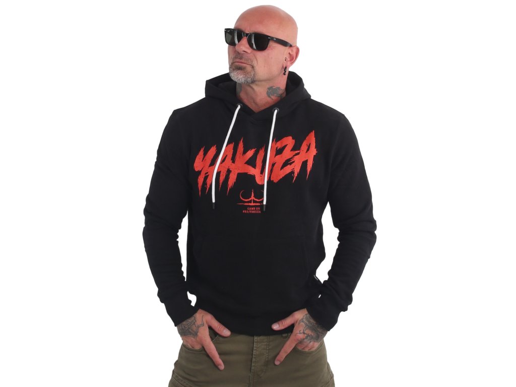 Yakuza mikina pánska s kapucňou FAT TAG HOB 21003 black
