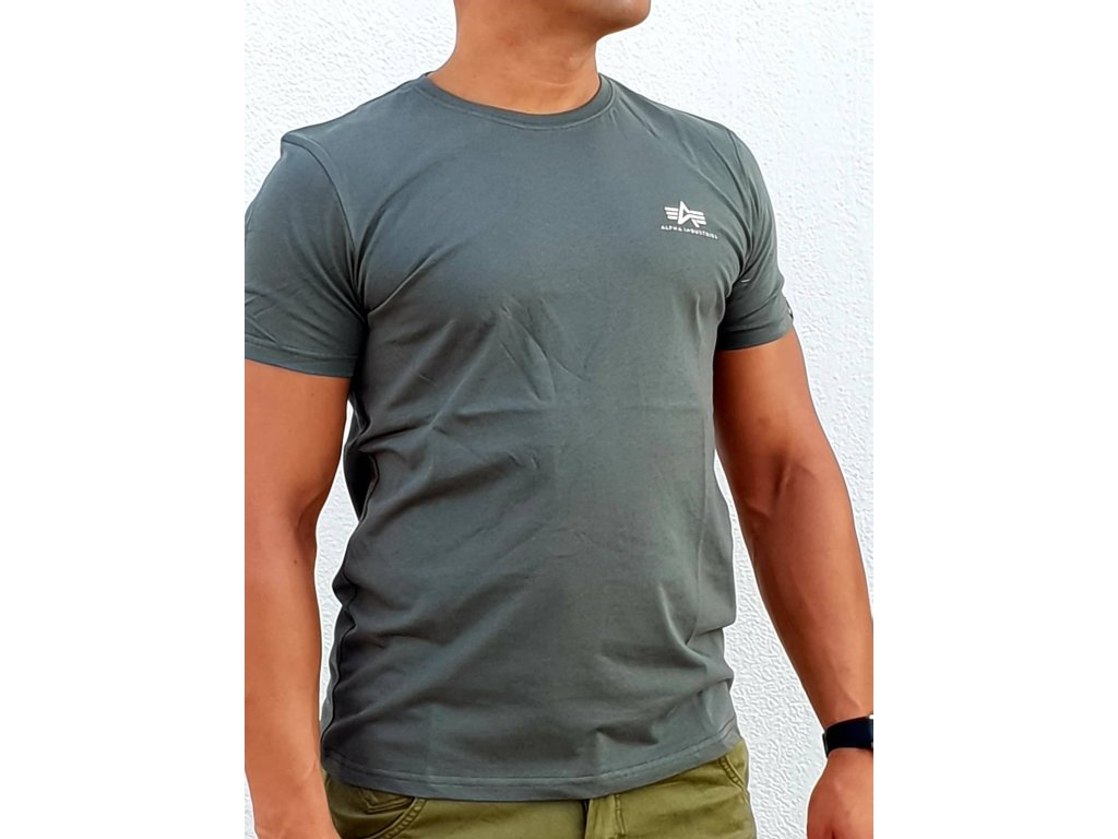 Alpha Industries Basic T Small logo Vintage Green tričko pánske