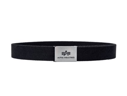 Alpha Industries Big A Belt Black 176907/03 – čierny nylonový opasok s kovovou prackou