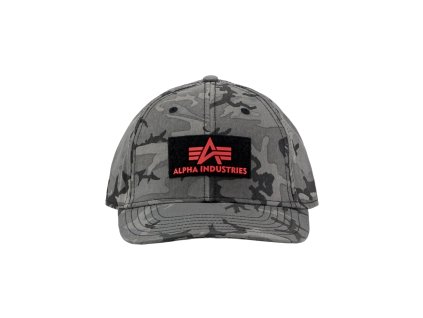 Alpha Industries VLC II Cap Black Camo 178905/125 – šiltovka v maskáčovej farbe s červeným logom spredu
