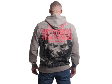 Yakuza mikina pánska s kapucňou Get High HOB 27021 steel grey