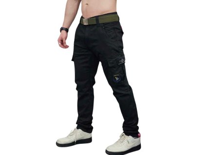 alpha industries nohavice petrol patch pant black 5