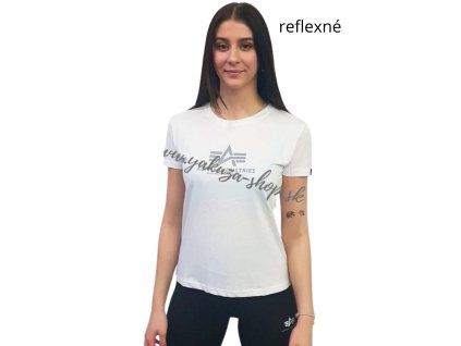 Alpha Industries New Basic T REFLECTIVE PRINT Wmn White dámske tričko