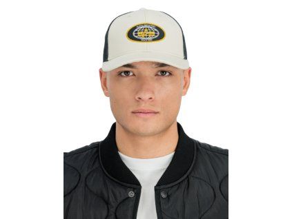 Alpha Industries World Trucker Cap šiltovka bone white