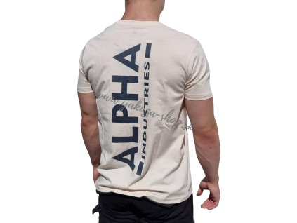 Alpha Industries BACKPRINT T tričko pánske jet stream white