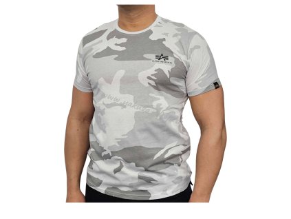 Alpha Industries Basic T Small logo Camo tričko pánske White Camo 1