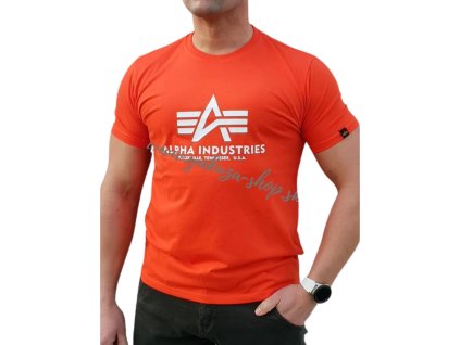 Alpha Industries Basic T Shirt Atomic Red tričko pánske