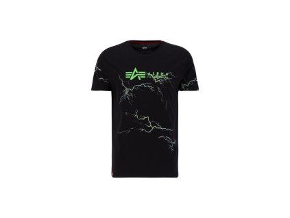 Alpha Industries Lightring AOP T tričko pánske Black PoisonGreen