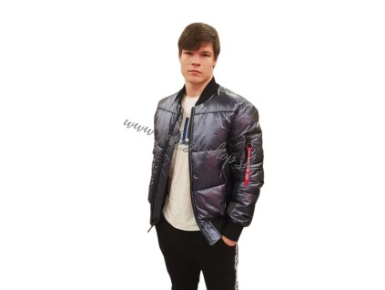 Alpha Industries MA 1 Puffer TAPE pánska zimná bunda rep blue