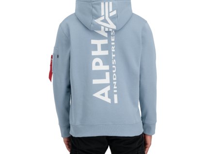 Alpha Industries Back Print Hoody pánska mikina greyblue