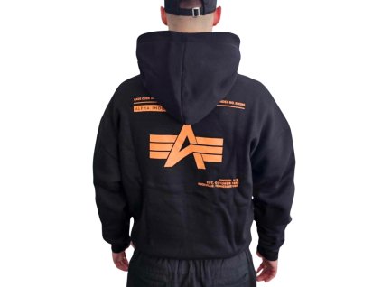 Alpha Industries LOGO BP Hoody pánska mikina black