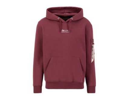 Alpha Industries Organic EMB Hoody pánska mikina burgundy