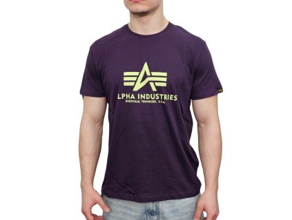 alpha industries basic t shirt plum tricko panske 5