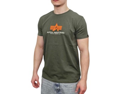 alpha industries basic t rubber tricko panske dark olive 1