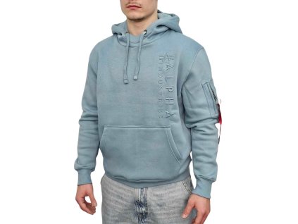 alpha industries emb hoody panska mikina greyblue