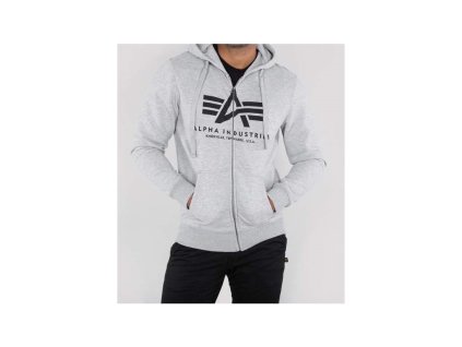 Alpha Industries Basic Zip Hoody pánska mikina grey heather
