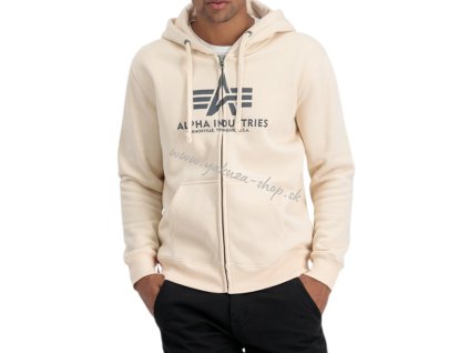 Alpha Industries Basic Zip Hoody pánska mikina jet stream white