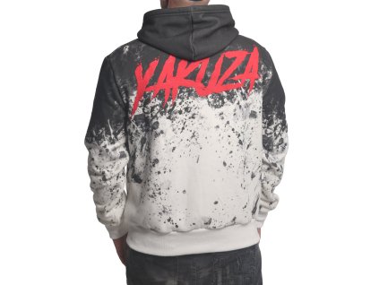 Yakuza mikina pánska s kapucňou SPLASH ALLOVER HOB 23013 white A