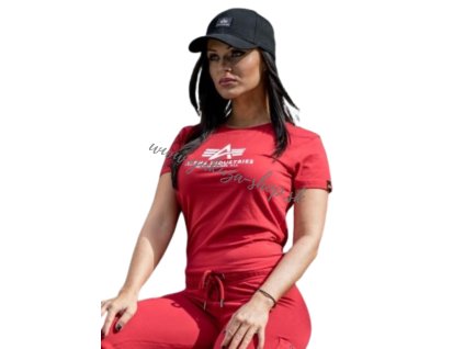 Alpha Industries New Basic T Wmn Speed Red dámske tričko k