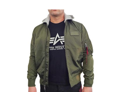 Alpha Industries pánska prechodná bunda MA 1 TT HOOD dark green 2