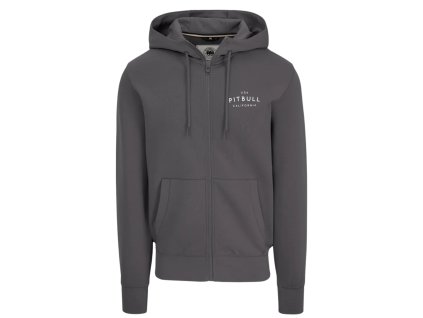 Pitbull West Coast pánska mikina na zips s kapucňou Sampson grafit (Farba šedá, Veľkosť pánska 3XL)