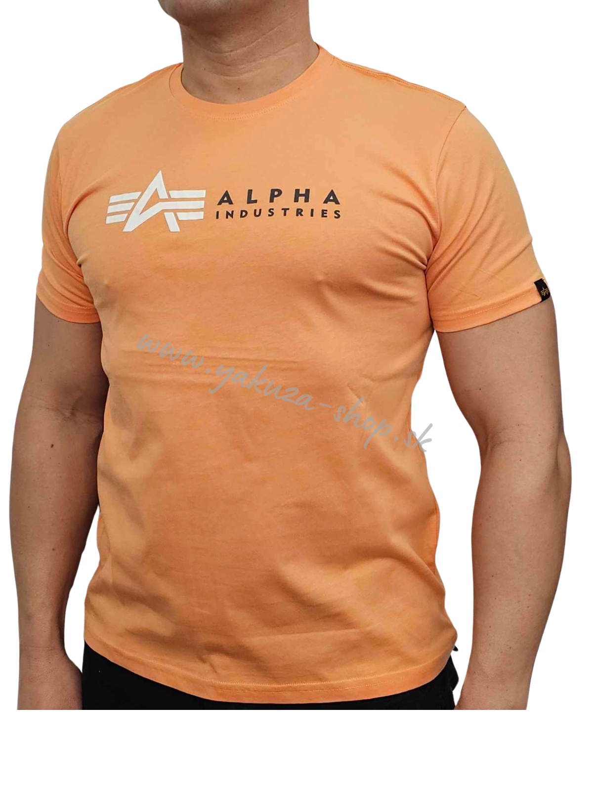 Alpha Industries LABEL T tričko pánske tangerine Veľkosť: M, Farba: oranžová