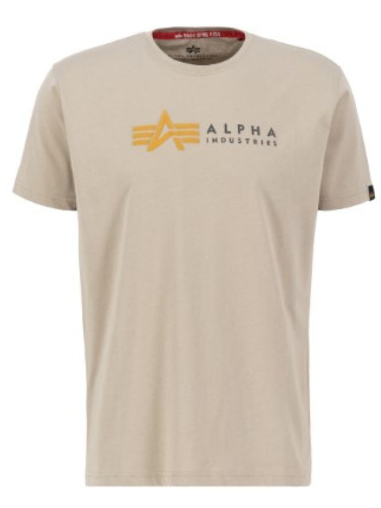 Alpha Industries Alpha Label T PP tričko pánske vintage sand Veľkosť: M, Farba: hnedá, piesková