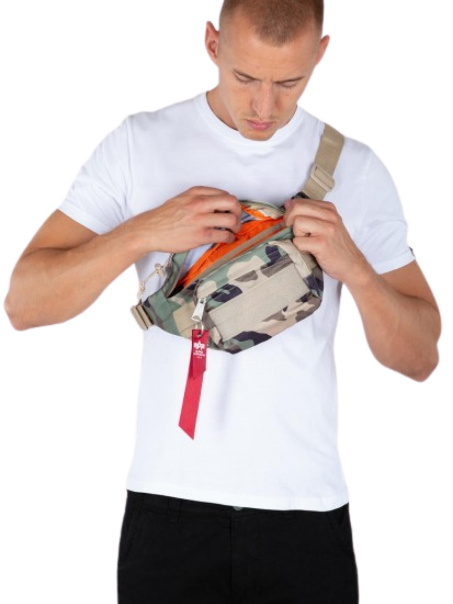 Alpha Industries TACTICAL Waist Bag ľadvinka-taška woodl camo Farba: zelený a hnedý maskáč