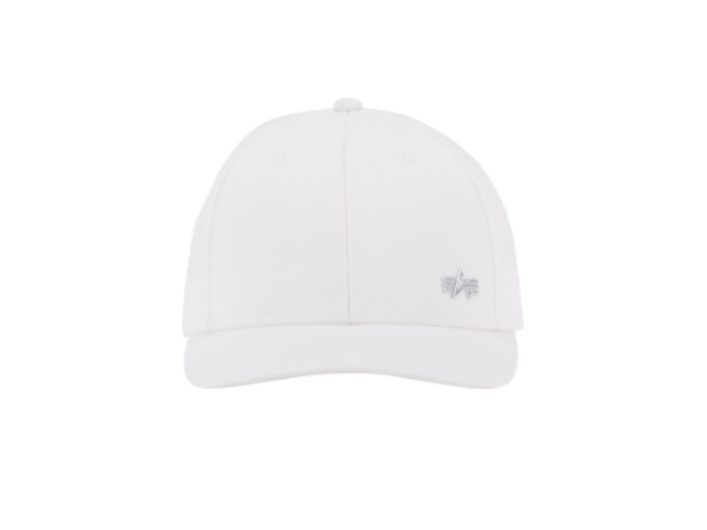 Alpha Industries Metal Label Cap šiltovka white/metalsilver Veľkosť: Unisex, Farba: biela/strieborná