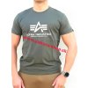 Alpha Industries Basic T Shirt Reflective Print tričko pánske dark olive C